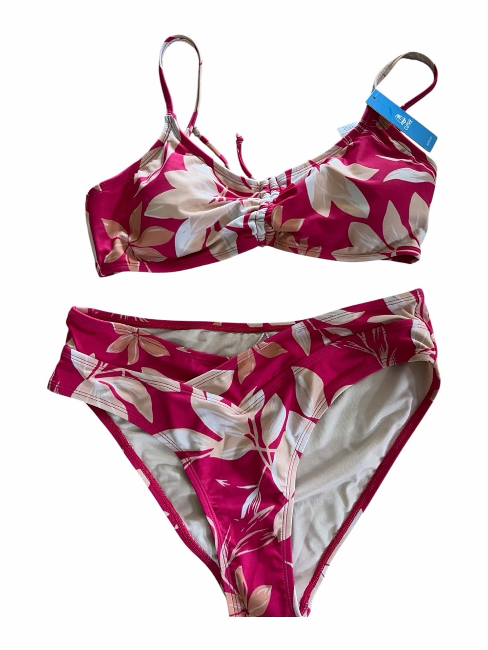 Cupshe Magenta Floral Two-Piece Bikini Set